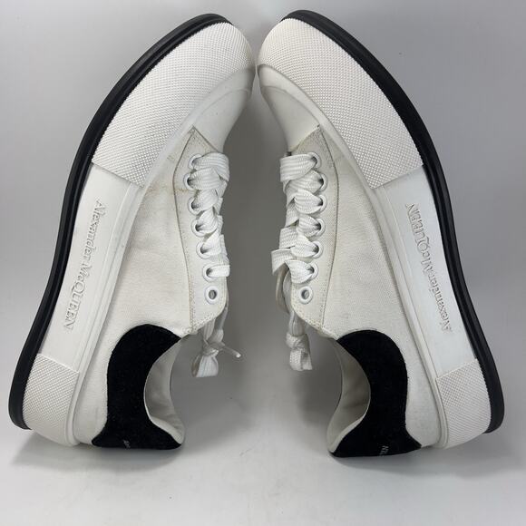 Alexander McQueen Deck Plimsoll Low Sneakers Mens EU 44 US 11 Canvas White Black main image 8